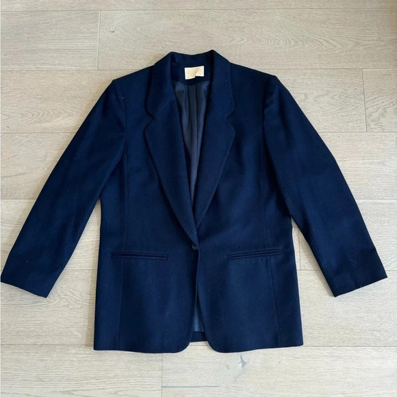 Pendleton 100% virgin wool blazer, navy blue size 14 - Picture 4 of 10